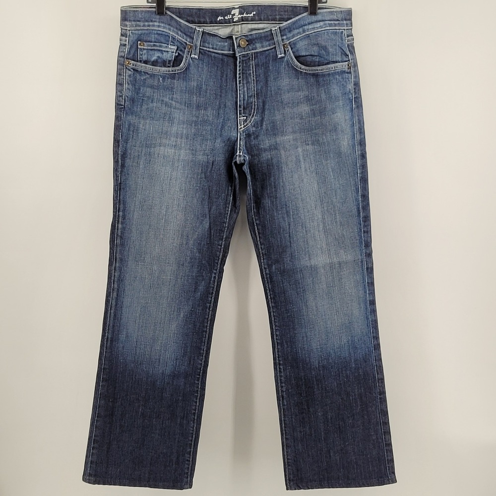 7 For All Mankind Bootcut Jeans 36 Blue‎ Stretch Denim Mens
